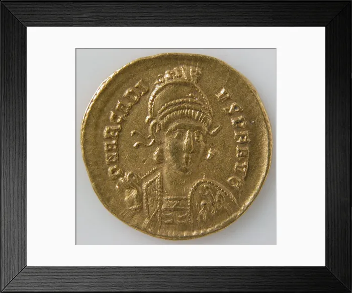Framed Print : Solidus, Byzantine, 396-408. Creator: Unknown Framed Print : Solidus, Byzantine, 396-408. Creator: Unknown