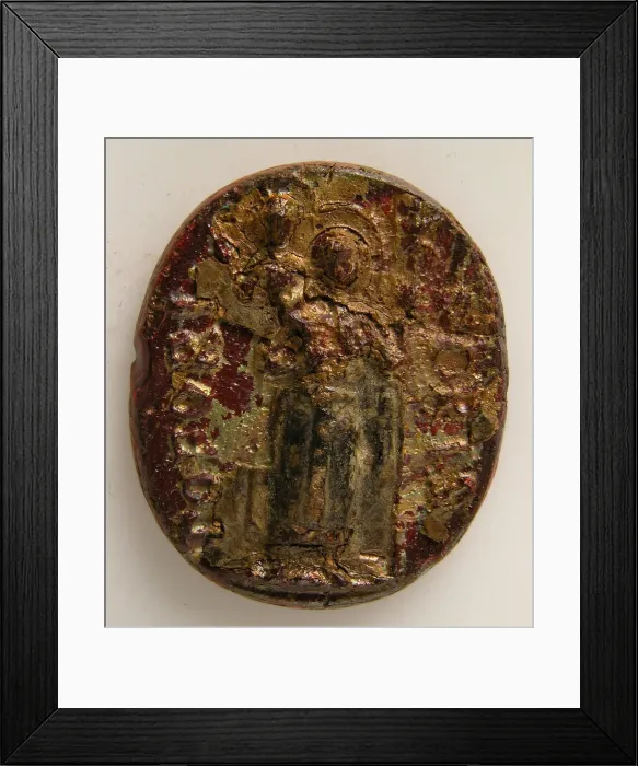 Framed Print : Medallion with St. Christopher (?), Italian, 13th century. Creator: Unknown