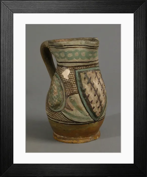 Framed Print : Pitcher, Italian, early 15th century. Creator: Unknown Framed Print : Pitcher, Italian, early 15th century. Creator: Unknown