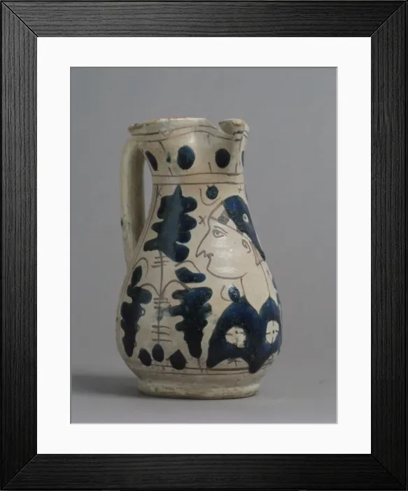 Framed Print : Jug with Figure in Profile, Italian, 1420-50. Creator: Unknown Framed Print : Jug with Figure in Profile, Italian, 1420-50. Creator: Unknown