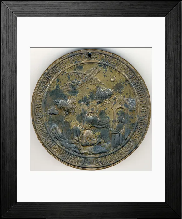 Framed Print : Seal Matrix, St. Francis Receiving the Stigmata, Italian, 14th century. Creator: Unknown Framed Print : Seal Matrix, St. Francis Receiving the Stigmata, Italian, 14th century. Creator: Unknown