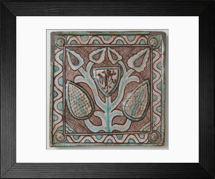 Framed Print : Tile, Italian, 14th-15th century. Creator: Unknown Framed Print : Tile, Italian, 14th-15th century. Creator: Unknown