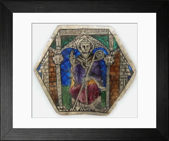 Framed Print : Plaque with a Sainted Bishop, Italian, 14th century. Creator: Unknown Framed Print : Plaque with a Sainted Bishop, Italian, 14th century. Creator: Unknown