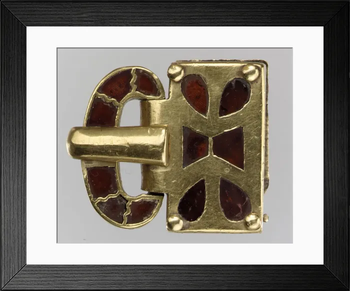 Framed Print : Gold Buckle with Garnets, Germanic, 400-500. Creator: Unknown Framed Print : Gold Buckle with Garnets, Germanic, 400-500. Creator: Unknown