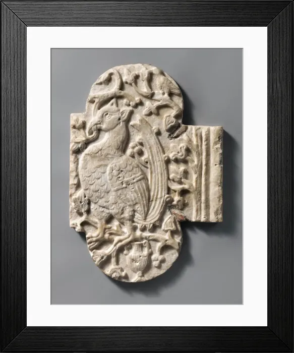 Framed Print : Relief with a Bird, Italian, 10th-11th century. Creator: Unknown Framed Print : Relief with a Bird, Italian, 10th-11th century. Creator: Unknown