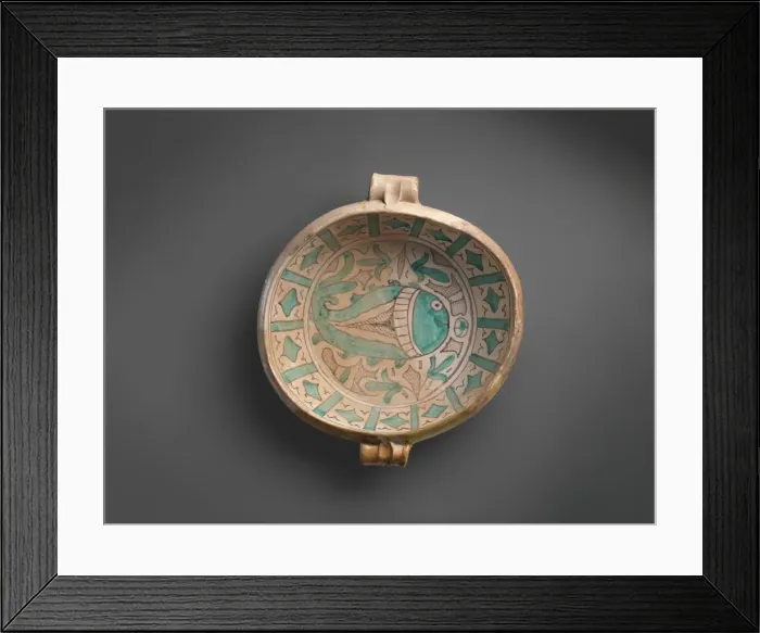 Framed Print : Two-Handled Bowl with Fish, Italian, 1400-1430. Creator: Unknown Framed Print : Two-Handled Bowl with Fish, Italian, 1400-1430. Creator: Unknown