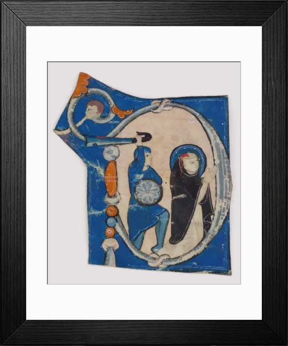 Framed Print : Initial P with the Martyrdom of Saint Peter Martyr, Italian, second half 13th century Framed Print : Initial P with the Martyrdom of Saint Peter Martyr, Italian, second half 13th century