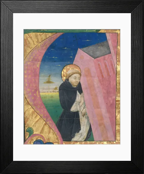 Framed Print : Manuscript Illumination with Saint Dominic Saving the Church of Saint John Lateran Framed Print : Manuscript Illumination with Saint Dominic Saving the Church of Saint John Lateran