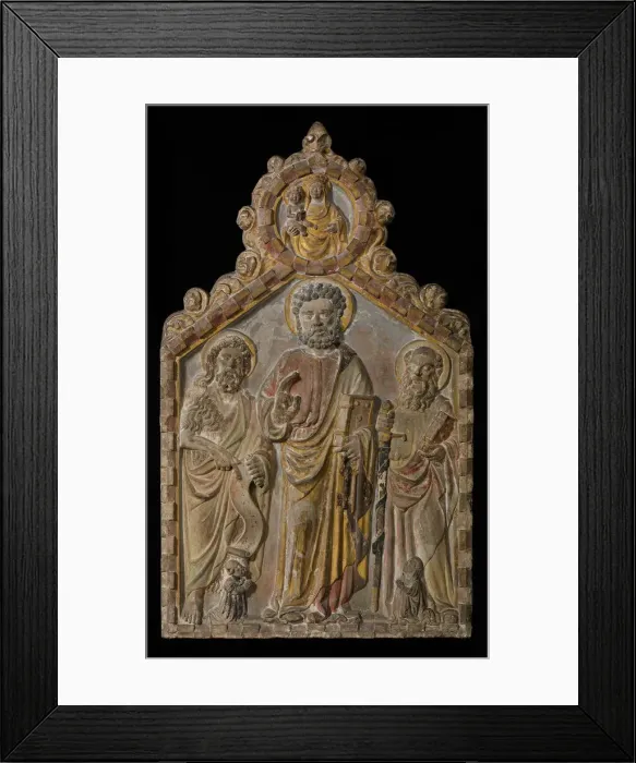 Framed Print : Relief Altarpiece with Saints Peter, Paul, and John the Baptist, Italian, 1408 Framed Print : Relief Altarpiece with Saints Peter, Paul, and John the Baptist, Italian, 1408