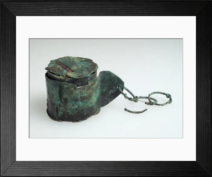 Framed Print : Cylindrical Box with Chain, Late Roman, 3rd-4th century. Creator: Unknown