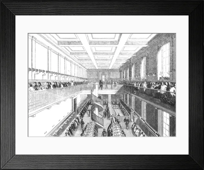 Framed Print : The General Post-Office; The Letter-Carriers Office, 1844. Creator: Unknown Framed Print : The General Post-Office; The Letter-Carriers Office, 1844. Creator: Unknown