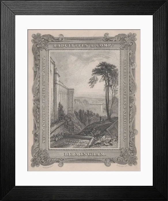 Framed Print : Trade Card for Radclyffe & Co. Steel & Copper Plate Engravers, 19th century Framed Print : Trade Card for Radclyffe & Co. Steel & Copper Plate Engravers, 19th century
