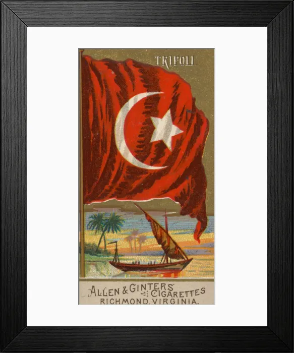 Framed Print : Tripoli, from Flags of All Nations, Series 2 (N10) for Allen & Framed Print : Tripoli, from Flags of All Nations, Series 2 (N10) for Allen &