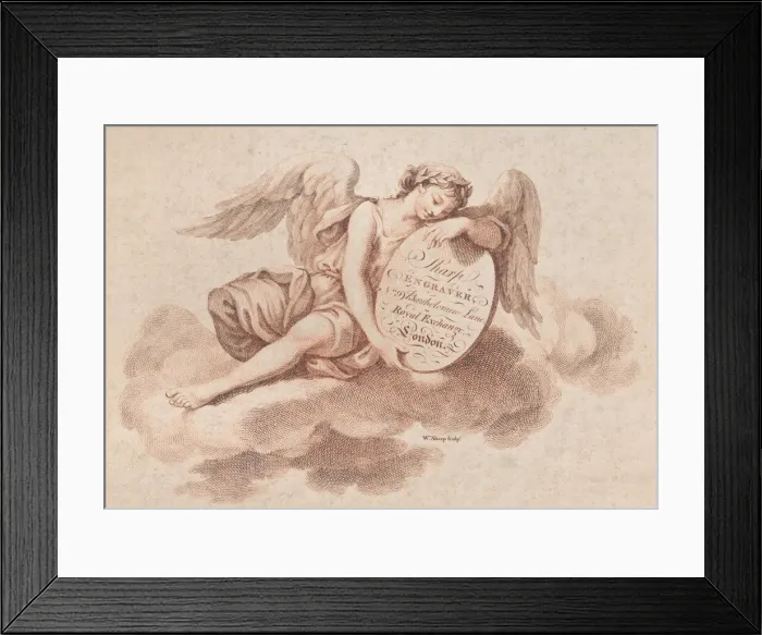 Framed Print : Trade Card for W. Sharp, Engraver, 19th century. Creator: Anon Framed Print : Trade Card for W. Sharp, Engraver, 19th century. Creator: Anon