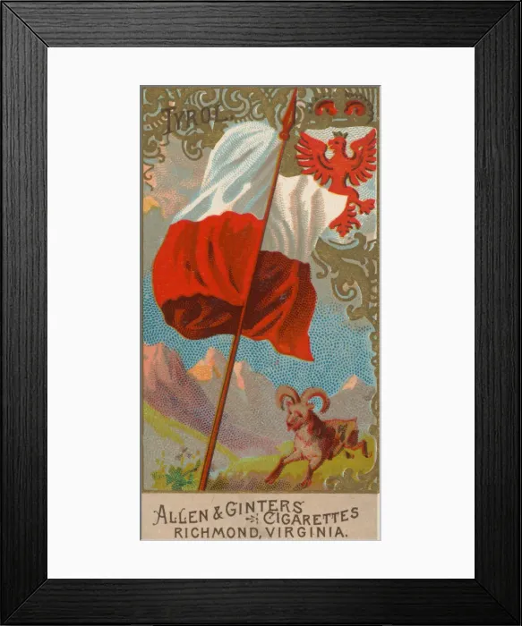 Framed Print : Tyrol, from Flags of All Nations, Series 2 (N10) for Allen & Ginter Cigarettes Brands Framed Print : Tyrol, from Flags of All Nations, Series 2 (N10) for Allen & Ginter Cigarettes Brands