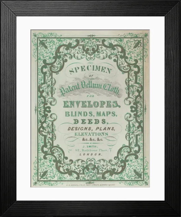 Framed Print : Trade Card for J. Smith, Printer, 19th century. Creator: Anon Framed Print : Trade Card for J. Smith, Printer, 19th century. Creator: Anon