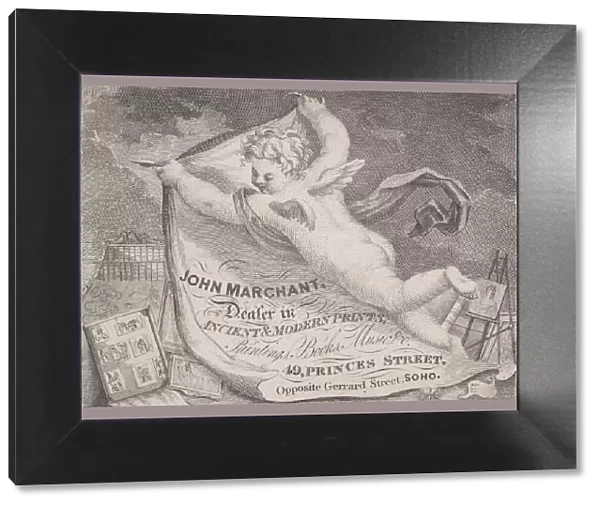 Trade Card for John Marchant, Print Dealer, 19th century. Creator: Anon