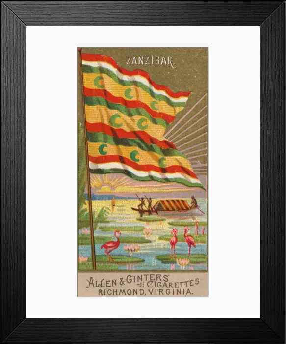 Framed Print : Zanzibar, from Flags of All Nations, Series 2 (N10) for Allen & Framed Print : Zanzibar, from Flags of All Nations, Series 2 (N10) for Allen &