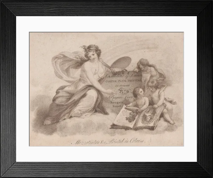Framed Print : Trade Card for Castildine & Dunn, Copper Plate Engravers, 1796. Creator: Anon Framed Print : Trade Card for Castildine & Dunn, Copper Plate Engravers, 1796. Creator: Anon