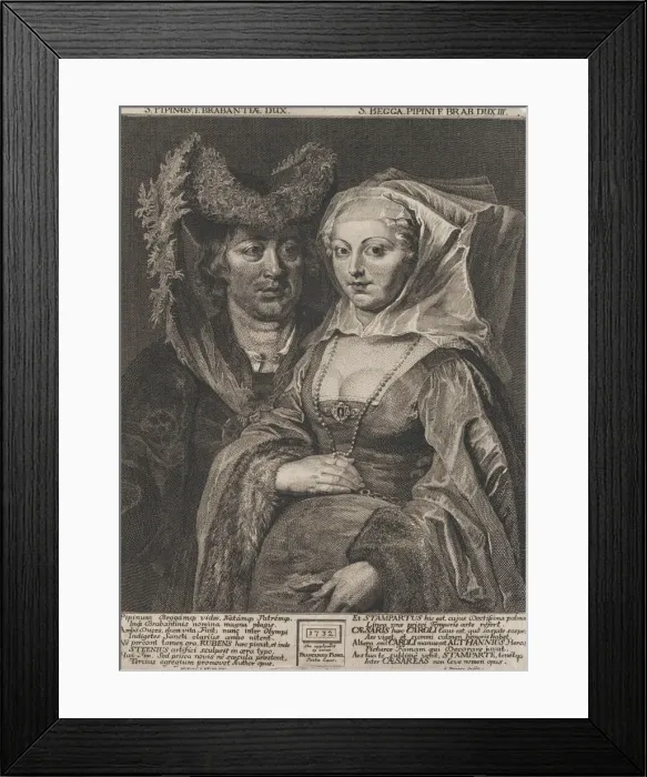 Framed Print : Saint Pepin I and his daughter, Saint Begga, 1732. Creator: Anton Joseph von Prenner Framed Print : Saint Pepin I and his daughter, Saint Begga, 1732. Creator: Anton Joseph von Prenner