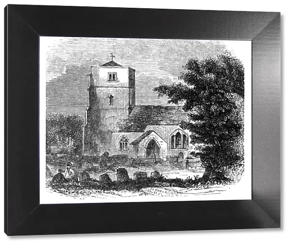 Beddington Church, 1844. Creator: Unknown