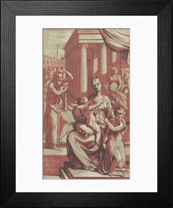 Framed Print : The Virgin and Child with Saint John the Baptist, ca. 1722. Creator: Anton Maria Zanetti Framed Print : The Virgin and Child with Saint John the Baptist, ca. 1722. Creator: Anton Maria Zanetti