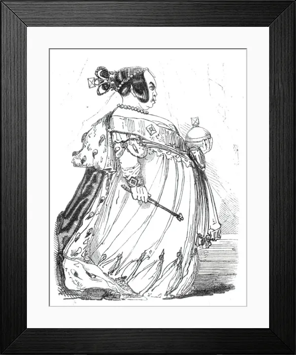 Framed Print : Twelfth Night characters - The Queen, 1844. Creator: Unknown Framed Print : Twelfth Night characters - The Queen, 1844. Creator: Unknown