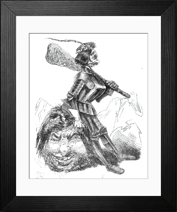 Framed Print : Twelfth Night characters - Sir Kill- em-and-eat- em, 1844. Creator: Unknown Framed Print : Twelfth Night characters - Sir Kill- em-and-eat- em, 1844. Creator: Unknown
