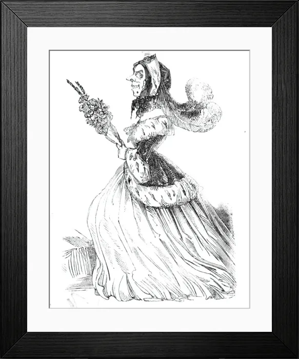 Framed Print : Twelfth Night characters - Lady Smilington, 1844. Creator: Unknown Framed Print : Twelfth Night characters - Lady Smilington, 1844. Creator: Unknown