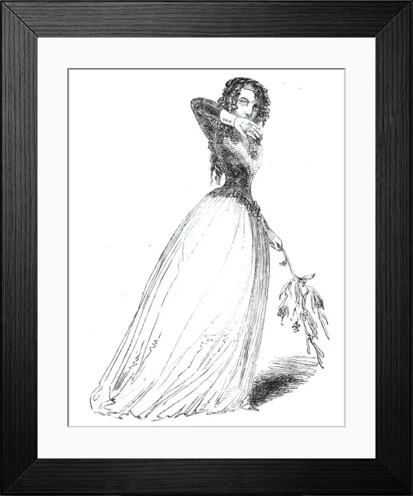 Framed Print : Twelfth Night characters - Miss Mistletoe, 1844. Creator: Unknown Framed Print : Twelfth Night characters - Miss Mistletoe, 1844. Creator: Unknown
