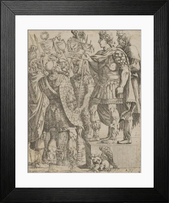 Framed Print : Emperor addressing his Soldiers, ca. 1542-45. Creator: Antonio Fantuzzi Framed Print : Emperor addressing his Soldiers, ca. 1542-45. Creator: Antonio Fantuzzi
