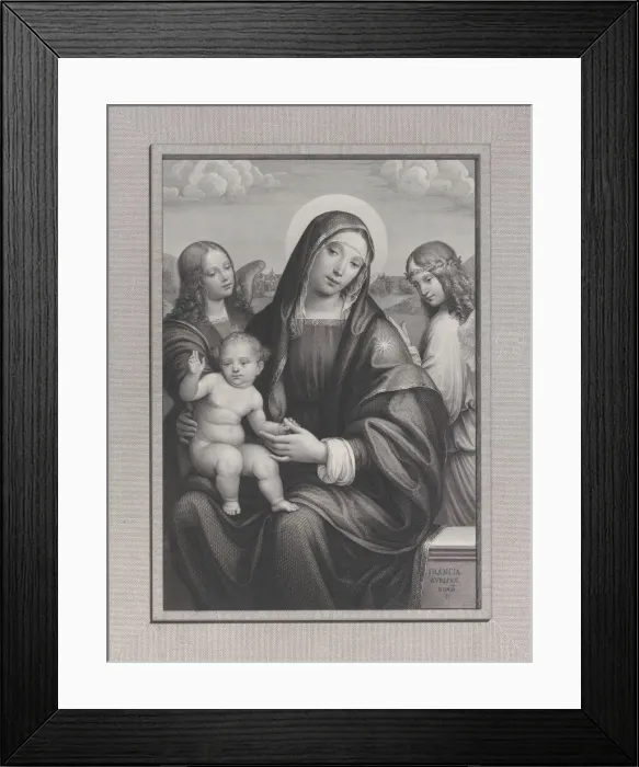 Framed Print : Madonna and Child with angels, 1822-88. Creator: Antonio Dalco Framed Print : Madonna and Child with angels, 1822-88. Creator: Antonio Dalco