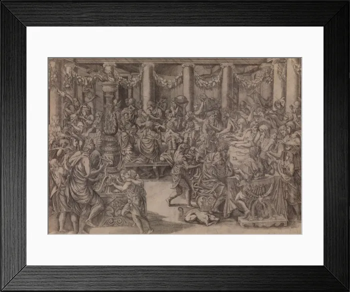 Framed Print : Banquet of Scipio, 1543. Creator: Antonio Fantuzzi Framed Print : Banquet of Scipio, 1543. Creator: Antonio Fantuzzi