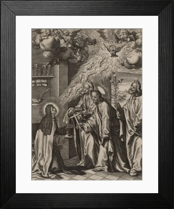 Framed Print : The Vision of St. Theresa, 1570-1604. Creator: Antonius Wierix Framed Print : The Vision of St. Theresa, 1570-1604. Creator: Antonius Wierix