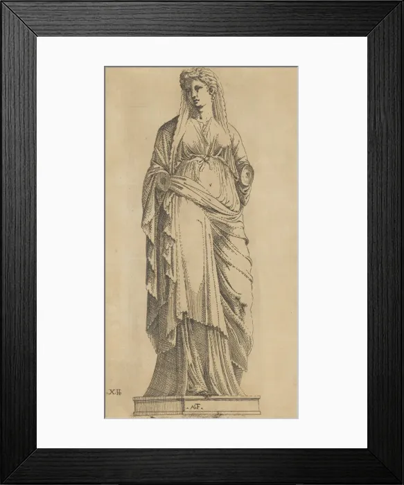 Framed Print : Woman Full Face, Her Head Slightly to the Left, ca. 1543. Creator: Antonio Fantuzzi Framed Print : Woman Full Face, Her Head Slightly to the Left, ca. 1543. Creator: Antonio Fantuzzi
