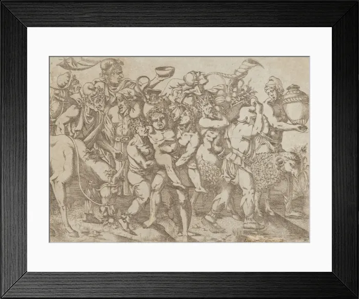 Framed Print : Silenus Carried, 1543. Creator: Antonio Fantuzzi Framed Print : Silenus Carried, 1543. Creator: Antonio Fantuzzi