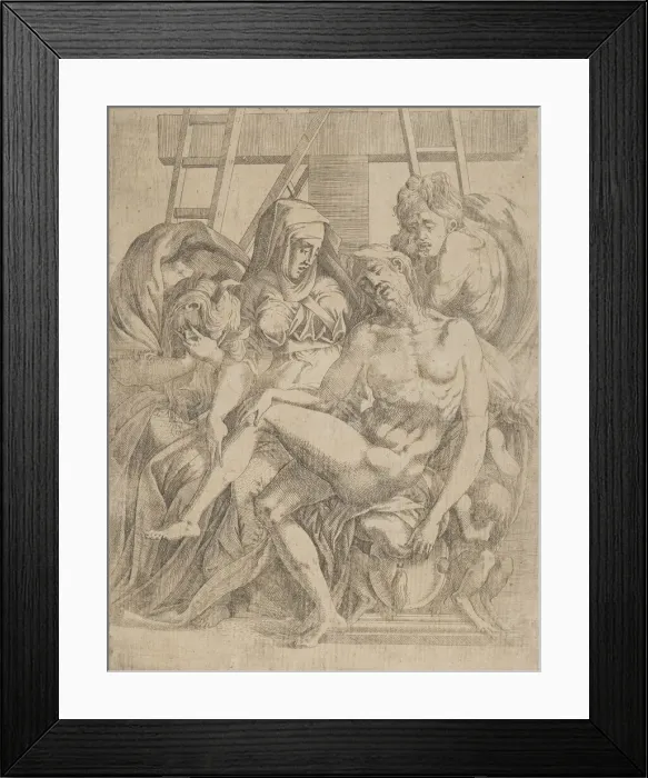 Framed Print : Pieta, 1540-45. Creator: Antonio Fantuzzi Framed Print : Pieta, 1540-45. Creator: Antonio Fantuzzi
