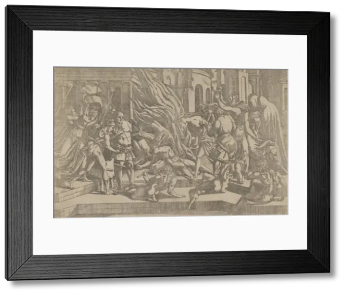 Framed Print : Burning of a corpse, 1540-45. Creator: Antonio Fantuzzi Framed Print : Burning of a corpse, 1540-45. Creator: Antonio Fantuzzi