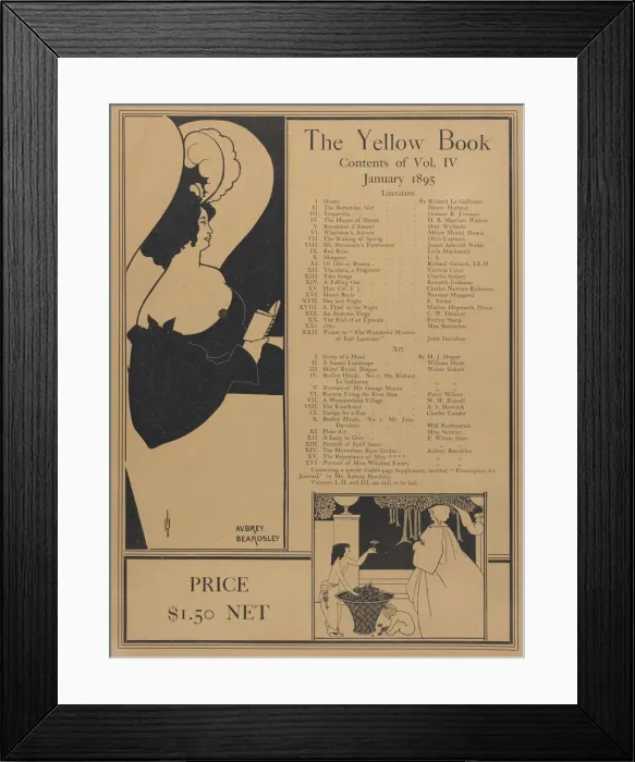 Framed Print : Poster for The Yellow Book, Volume IV, January 1895. Creator: Aubrey Beardsley Framed Print : Poster for The Yellow Book, Volume IV, January 1895. Creator: Aubrey Beardsley