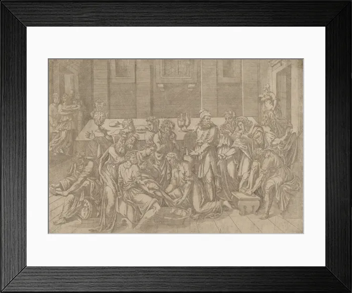 Framed Print : Jesus Washing the Feet of the Disciples, 1540-45. Creator: Antonio Fantuzzi Framed Print : Jesus Washing the Feet of the Disciples, 1540-45. Creator: Antonio Fantuzzi