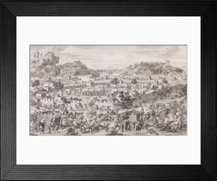 Framed Print : The Battle of Tonguzluq, 1773. Creator: Augustin de Saint-Aubin