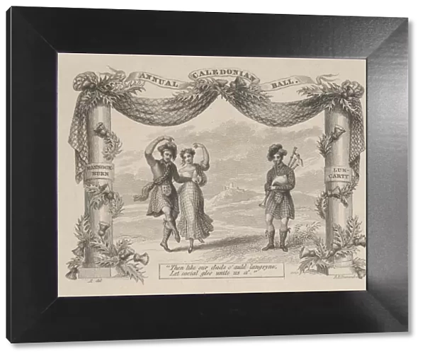 Annual Caledonian Ball Ticket, 19th century. Creator: Asher Brown Durand