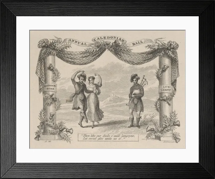 Framed Print : Annual Caledonian Ball Ticket, 19th century. Creator: Asher Brown Durand Framed Print : Annual Caledonian Ball Ticket, 19th century. Creator: Asher Brown Durand