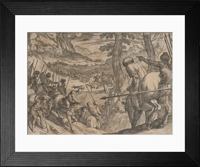 Framed Print : Plate 8: Alexander Encircling the Enemy Troops with Fire Framed Print : Plate 8: Alexander Encircling the Enemy Troops with Fire