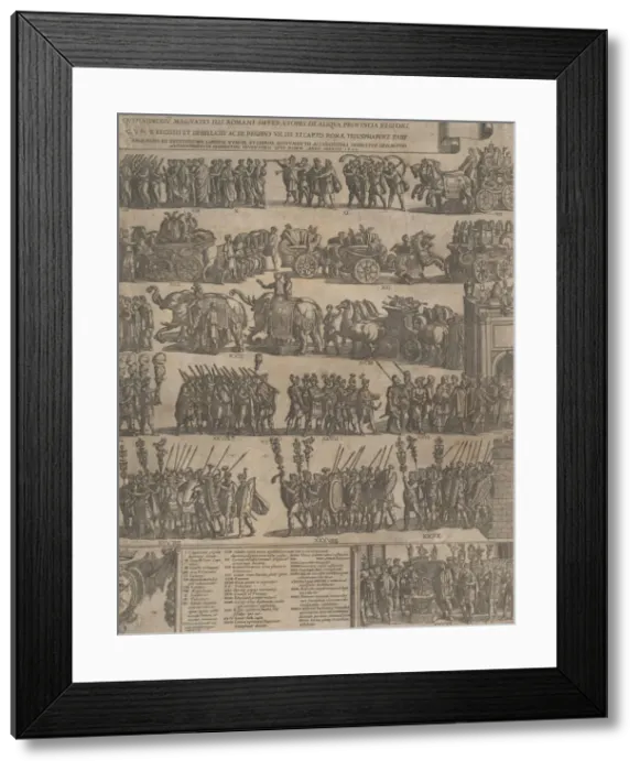 Framed Print : Triumph of a Roman Emperor (left side), 1603. Creator: Antonio Tempesta Framed Print : Triumph of a Roman Emperor (left side), 1603. Creator: Antonio Tempesta