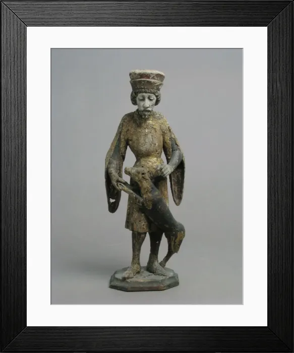 Framed Print : Saint Giles with Wounded Doe, German, 15th century. Creator: Unknown Framed Print : Saint Giles with Wounded Doe, German, 15th century. Creator: Unknown