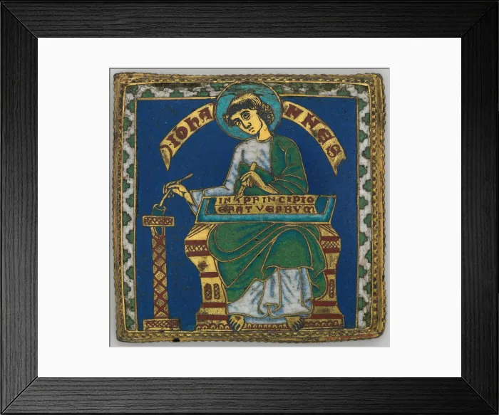 Framed Print : Plaque with Saint John the Evangelist, German, ca. 1175-1200. Creator: Unknown Framed Print : Plaque with Saint John the Evangelist, German, ca. 1175-1200. Creator: Unknown