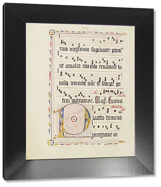 Manuscript Leaf with Initial P, from an Antiphonary, German, second quarter 15th century