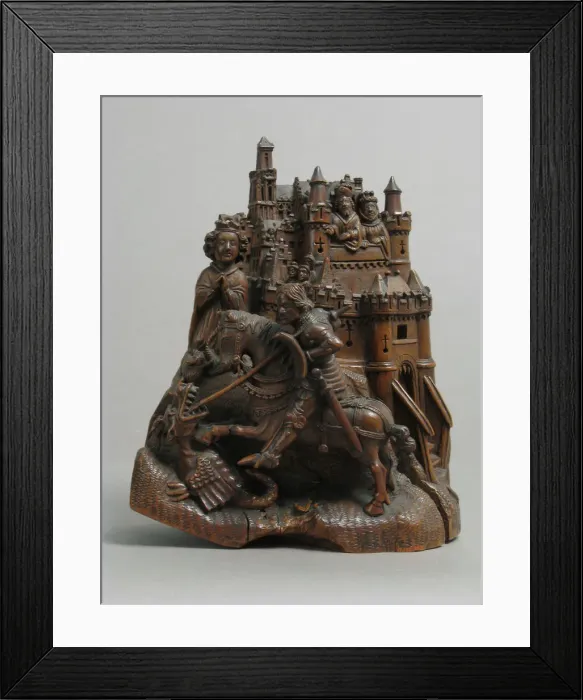 Framed Print : St. George and the Dragon, German, 15th-16th century. Creator: Unknown Framed Print : St. George and the Dragon, German, 15th-16th century. Creator: Unknown