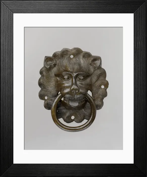 Framed Print : Lion mask door pull, German, ca. 1425-50. Creator: Unknown Framed Print : Lion mask door pull, German, ca. 1425-50. Creator: Unknown